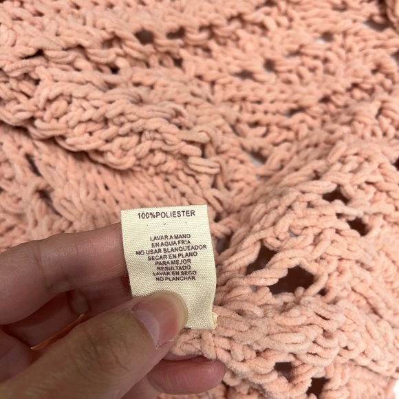 Mystree chenille chunky knit open front cardigan light pink size S - Picture 10 of 11